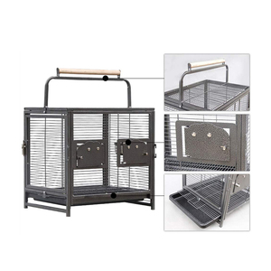 25 inç küçük papağan kanaryalar kolu ahşap levrek ile taşınabilir kuş seyahat taşıyıcısı kafes - Product Image 2