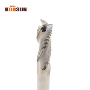 KOOSUN fabrika Tungsten karbür ucu frezeleri 3 flüt dalgalanma kaba freze kesicisi 16X16X60X130 3t Spiral yönlendirici Bit ahşap için - Product Image 6