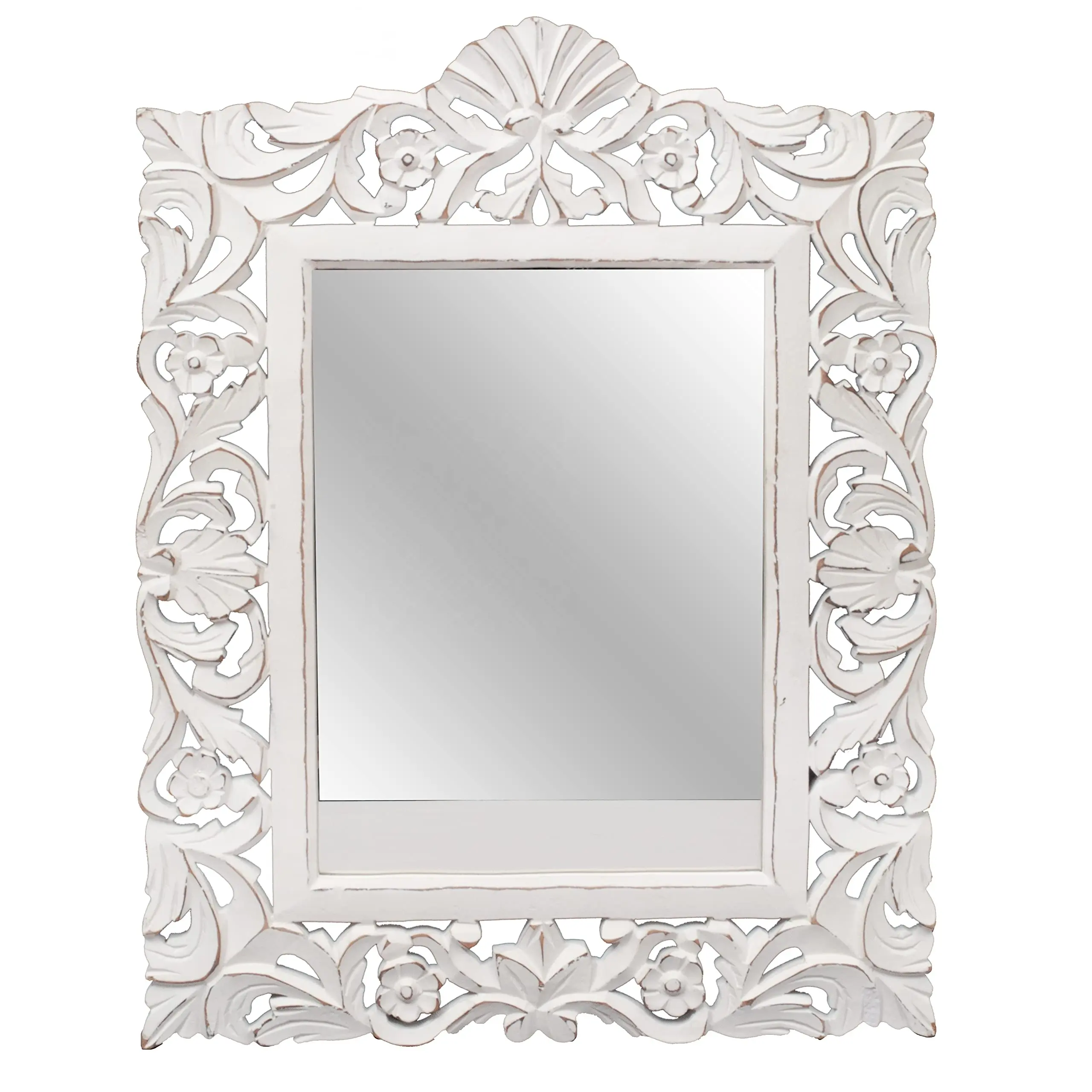 Espejo de madera decorativo rectangular rústico estilo natural con personalidad vintage