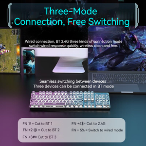 2024 venta al por mayor EWEADN Tk950 104 teclas programable tri-modo recargable USB teclado inalámbrico para juegos mecánicos nuevo - Product Image 6