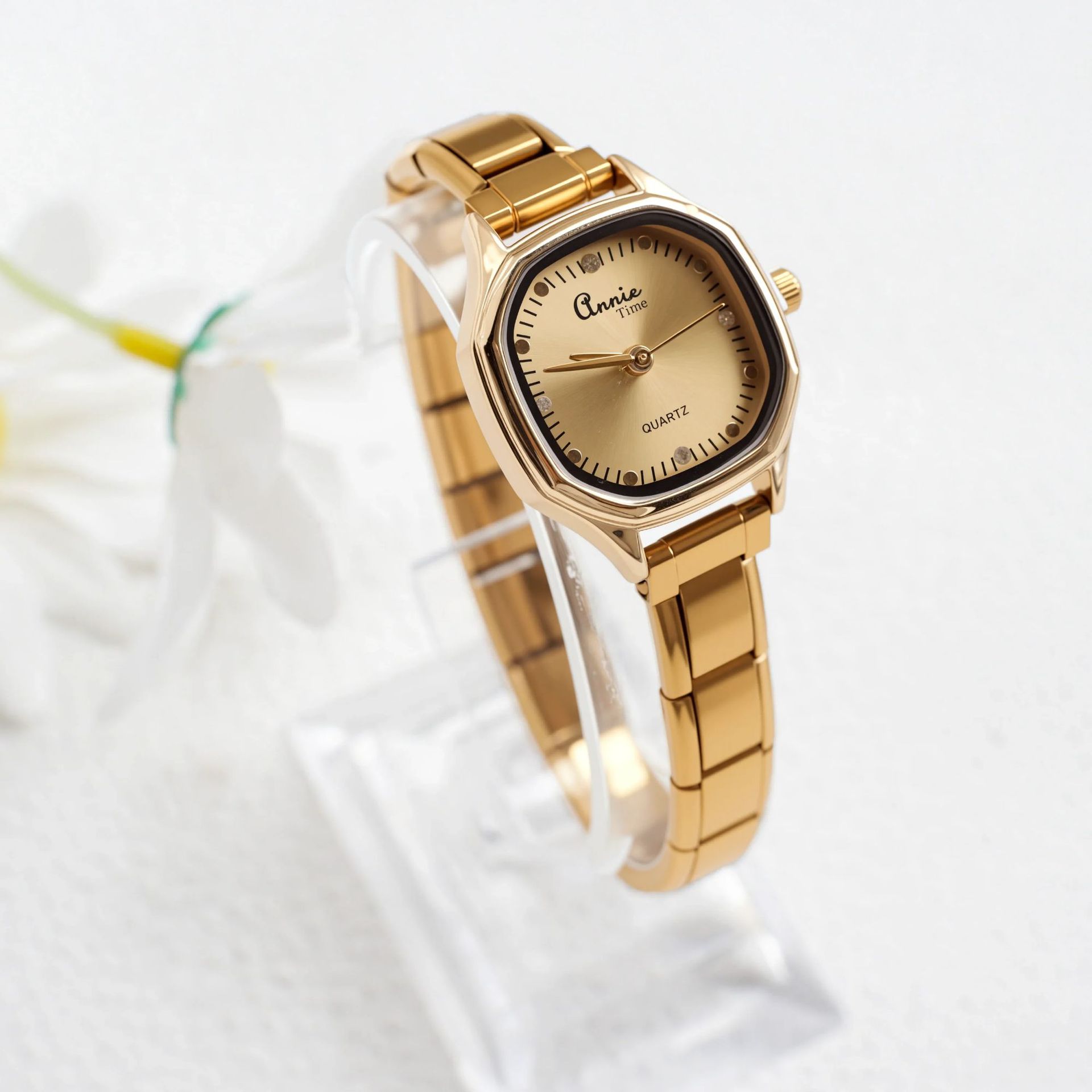Golden square disc-with watchband