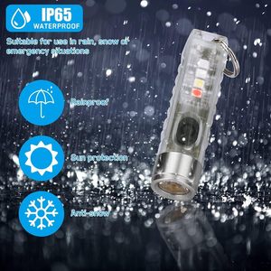 Linterna de llavero LED, llavero de mini linterna portátil recargable por USB, linterna potente impermeable multifunción IP65 - Product Image 5