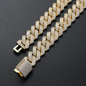 13MM /22 24 26 28 30 inç kutu toka elmas küba kolye Rap tam zirkonyum erkek küba zincir bilezik Hip Hop mücevherat - Product Image 2