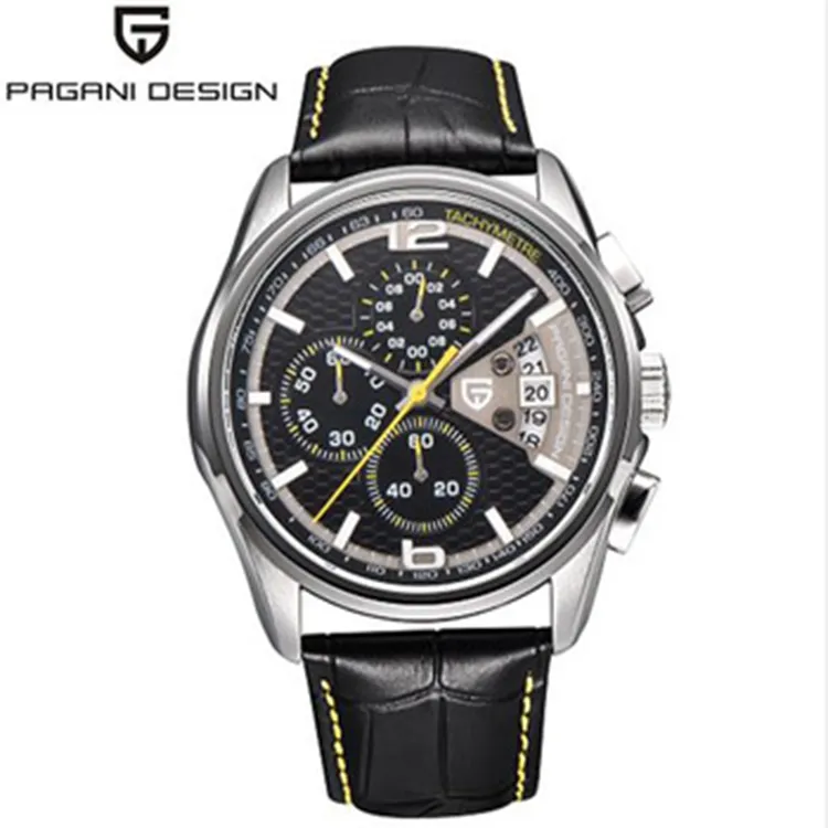 PAGANI DESIGN 3306 orologio cronografo al quarzo giapponese di lusso da uomo orologio sportivo al quarzo da immersione d'affari in pelle