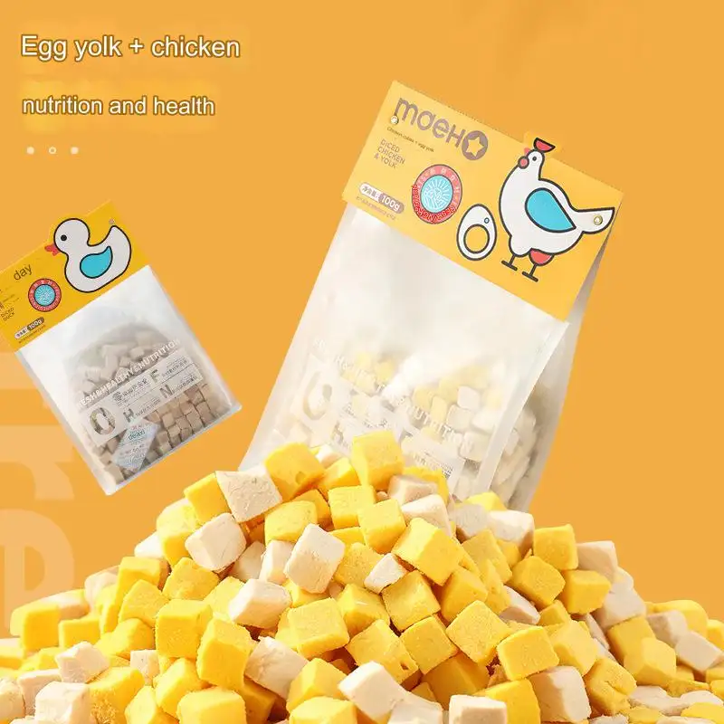 Pet chicken freeze-dried fresh egg yolk cat snacks chicken pellets general purpose chicken breast for dogs and cats