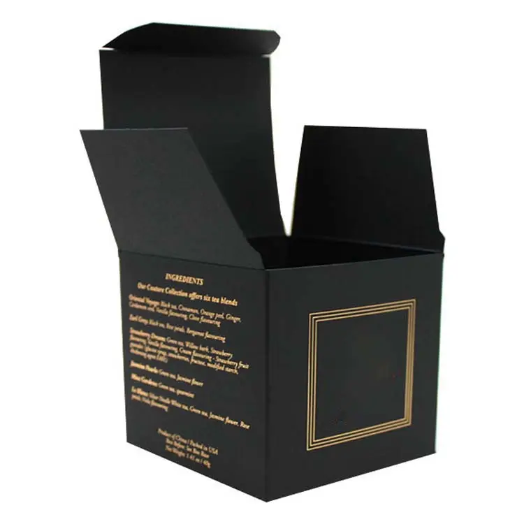 고품질 검은 종이 양각 사용자 정의 성격 로고 촛불 상자 포장