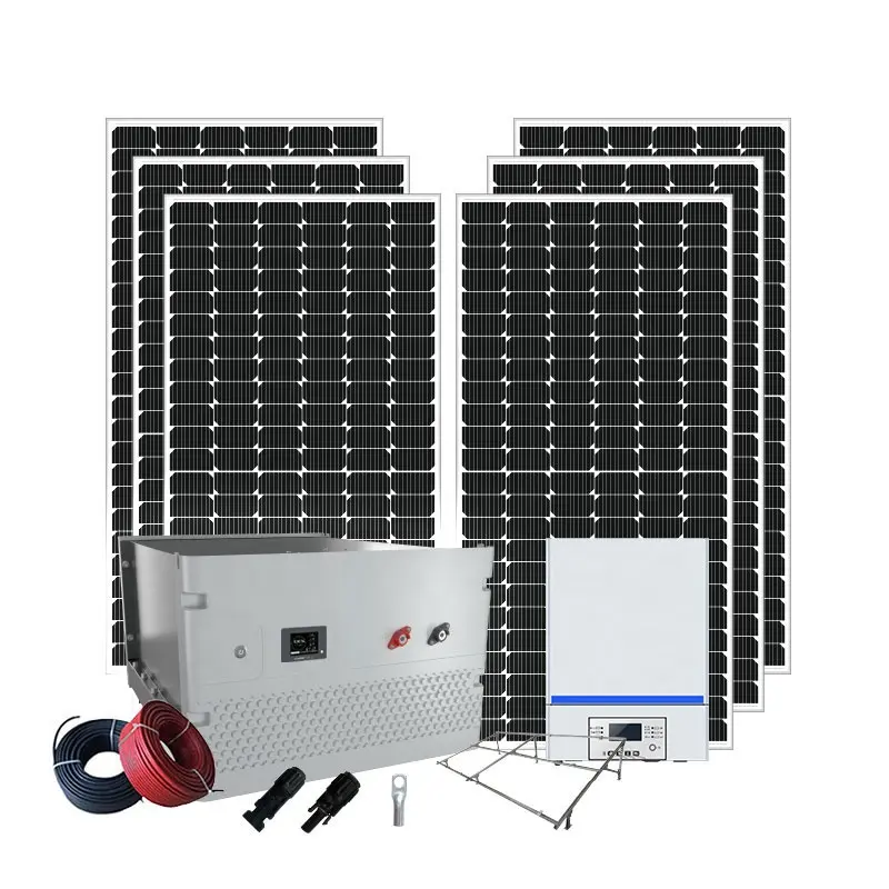 5000w solar power system generator box 3000w 5000w solar energy storage system 550w solar panel 48v 250ah lifepo4 battery