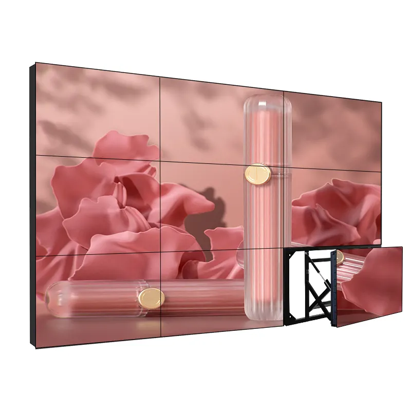Indoor 46 49 55 pollici 3x3 4K LCD Video Wall pannelli 2x2 Frame CCTV sistema LCD Video Wall con 8mm Pixel Pitch Conference Room