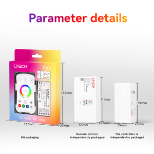 LTECH Mini RF 2.4G Wireless LED Dazzle Controller Wireless LED Smart Controller RGBCW Kit Controller - Product Image 6