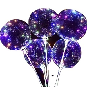 ลูกโป่งบ็อบโบ LED พีวีซีใสมีก้านและที่จับลูกโป่งทรงกลมเรืองแสงในที่มืด - Product Image 1