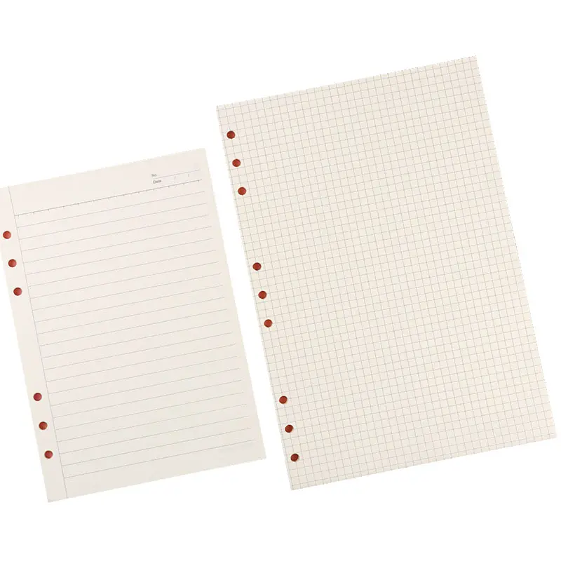 A5 b5 recarga de papel para caderno de 6 anéis, folhas soltas, para escrita e papelaria, cobertura dura forro a6 b5, a5/b5