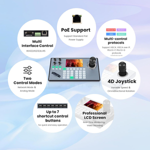 Controlador PTZ con pantalla LCD, dispositivo de control de teclado RS422/RS232/RJ45, 2 unidades