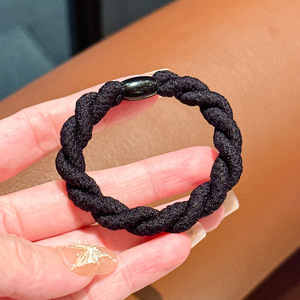 ゴムバンドツイスト厚いプレーンポニーテールホルダーチェッカースパイラル高弾性ヘアアクセサリー