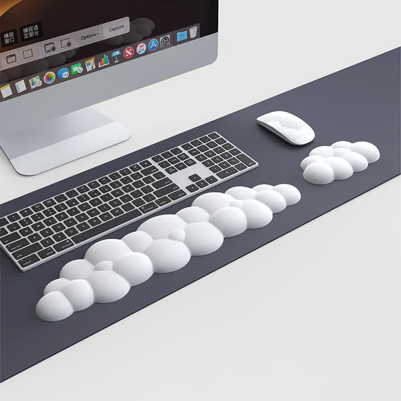 Cloud Mouse Teclado Wrist Support Pad Set Com Design Ergonômico Almofada Resto De Pulso De Couro PU À Prova D' Água De Alta Qualidade