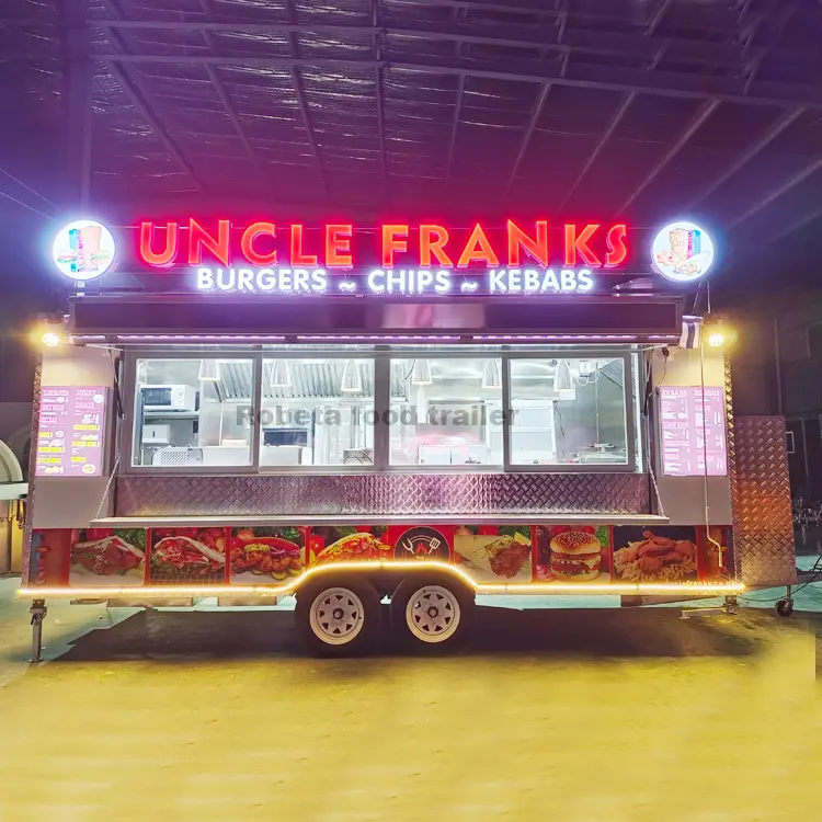 Remolque de comida móvil personalizado, camión de comida rápida estándar de EE. UU.