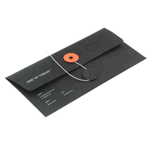 Großhandel Luxus Nach Schwarz Karton Geschenk Karte Verpackung Papier Umschlag String Verschluss mit Taste - Product Image 1