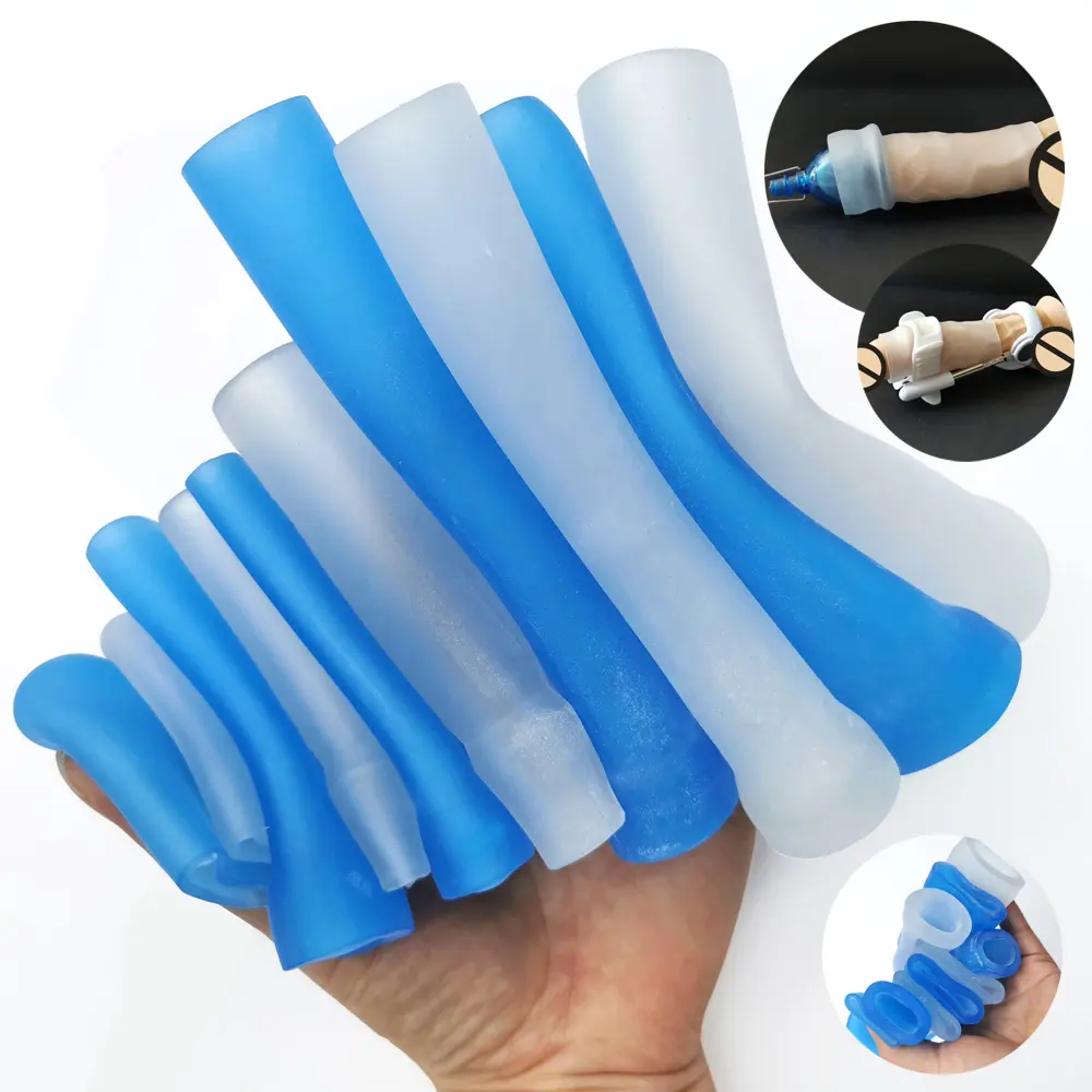 Manicotti per pene Extender glande Cover accessori per pene ingrandimento pompa in Silicone manicotto riutilizzabile varie dimensioni