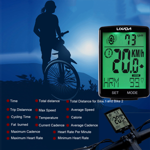 LIXADA 3 en 1 Computadora de bicicleta inalámbrica Computadora de bicicleta con pantalla LCD multifuncional - Product Image 5