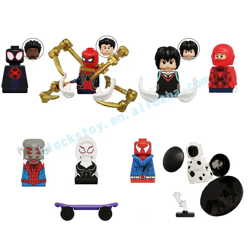 Super Heroes Spider Series Miles Morales Iron Parker Spot Mini Tijolos Figuras Building Blocks Brinquedos Jogos KT1069