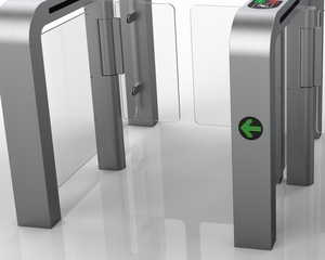 Torniquetes de puerta oscilante de barrera de brazo de caída de solapa de entrada de tarjeta RFID automática de alta velocidad para un control de acceso eficiente - Product Image 5