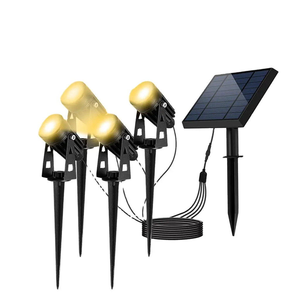 Dual Head Solar Spotlights Aluminium Garten LED Solar betriebene Landschaft Outdoor Wasserdichter Rasen Solar Security Spike Lights