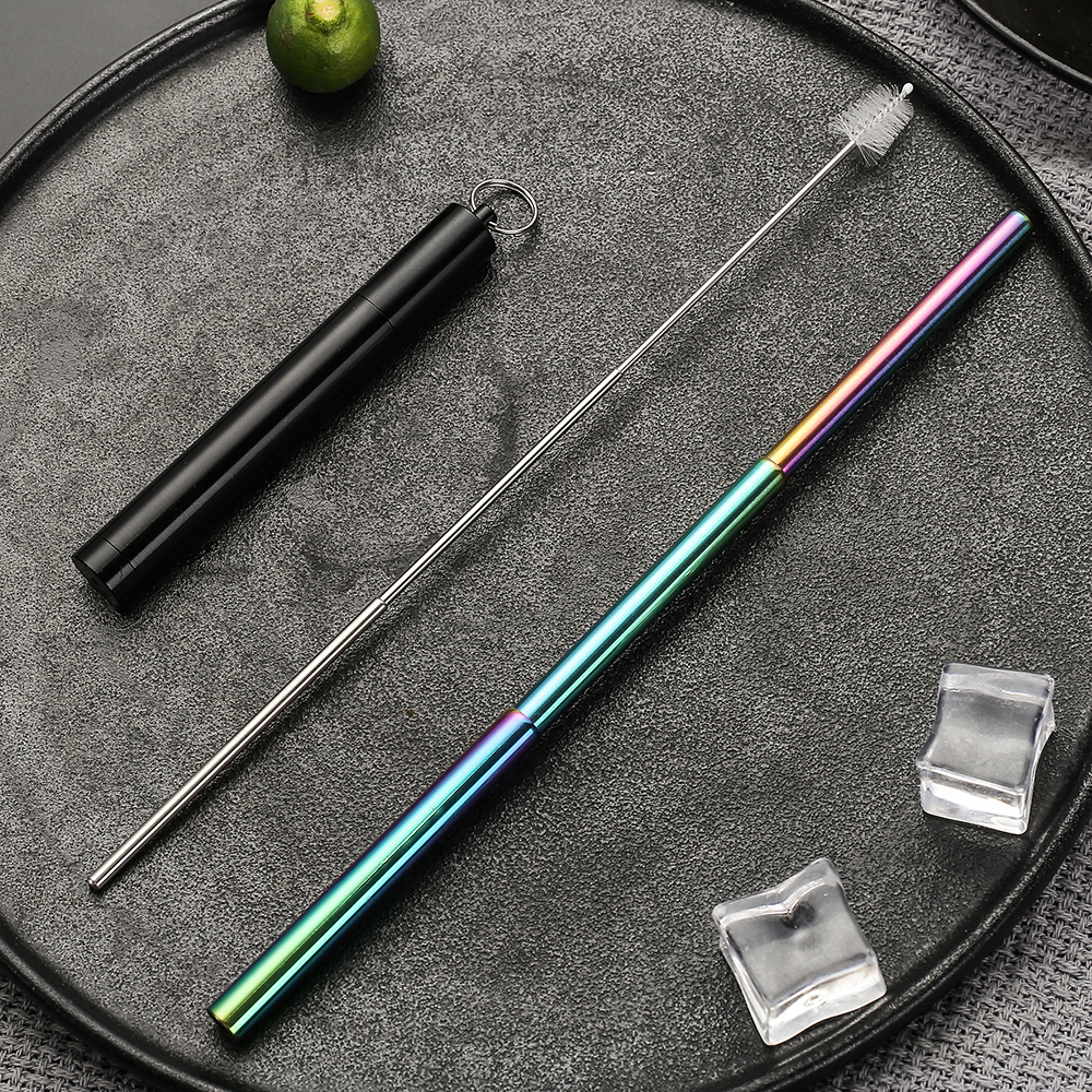 rain bow straw + black cover