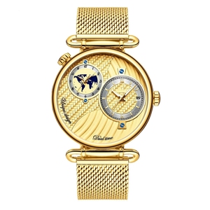 Vendite dirette di fabbrica da uomo orologio impermeabile luminoso doppio-fuso orario funzione data 20mm larghezza banda Display quadrante - Product Image 5