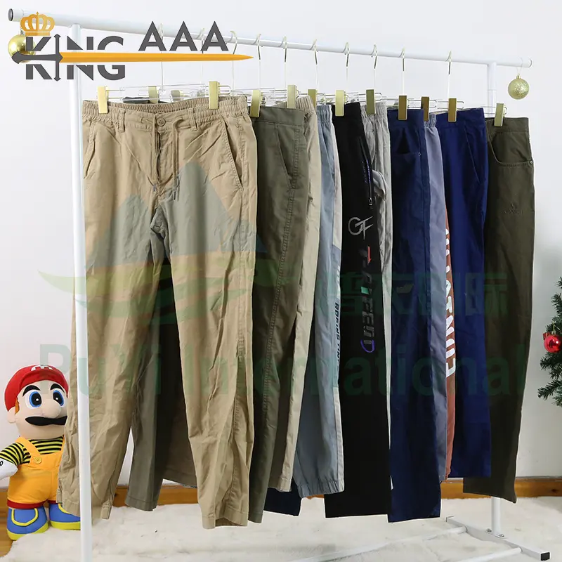 Pantalones de talla grande para hombre, pantalones de chándal acampanados, ropa usada para hombre, contenedor vintage en stock en Reino Unido, Londres