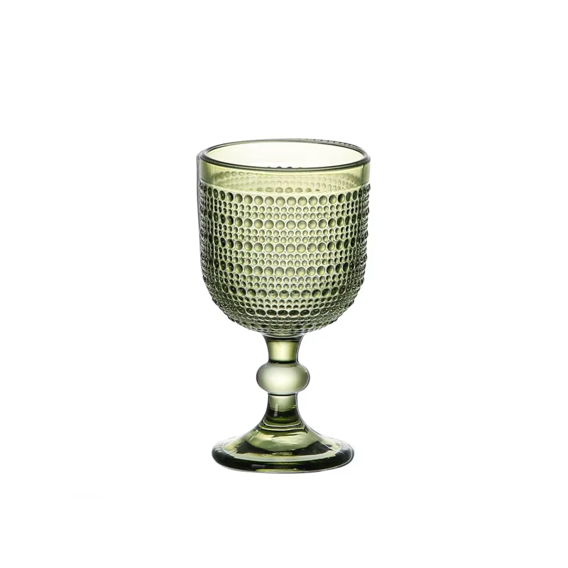 Grand verre à vin goutte de pluie verte