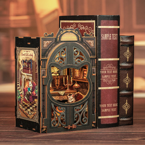 CuteBee New Style <strong>DIY</strong> Cat Dollhouse Count Cat's Study Bookshelf Decoration <strong>Mini</strong> <strong>Diy</strong> <strong>Book</strong> Nook Use As a Gift - Product Image 2