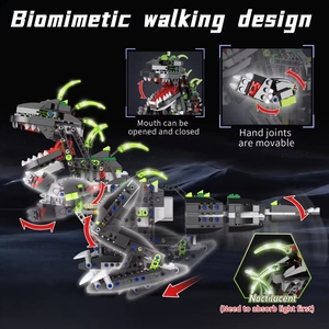 Creative DIY 832pcs APP Remote Control Technical <strong>Programming</strong> STEAM Walking Dinosaur Robot RC Building Block Toy for Kids Gift - Product Image 4