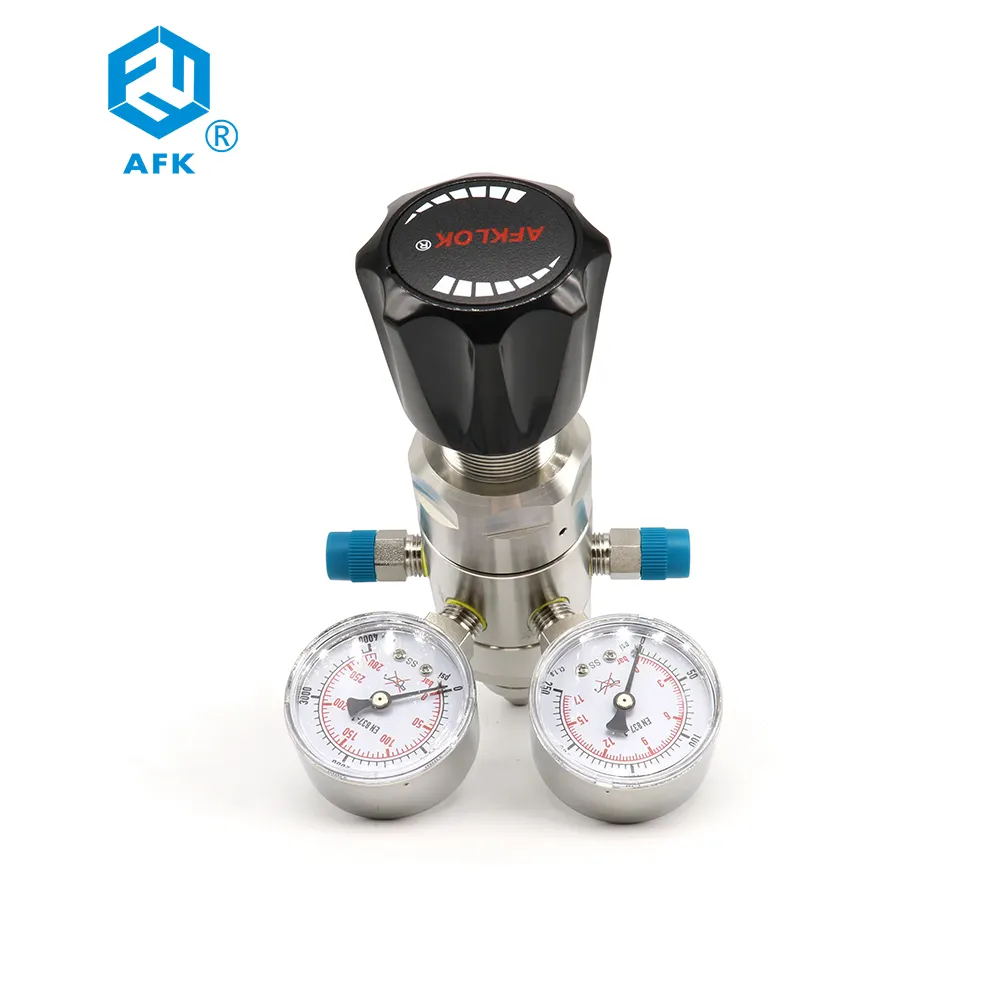 Oem AFKLOK Marca Gás Regulador De Alta Pressão Válvulas Para Argônio Co2 Acetileno Oxigênio Propano Regulador De Pressão De Duplo Estágio