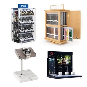 Bán buôn tùy chỉnh thiết kế Countertop xoay có thể khóa bằng gỗ Xem dây đeo Rack hiển thị cho cửa hàng bán lẻ giới thiệu - Product Image 1