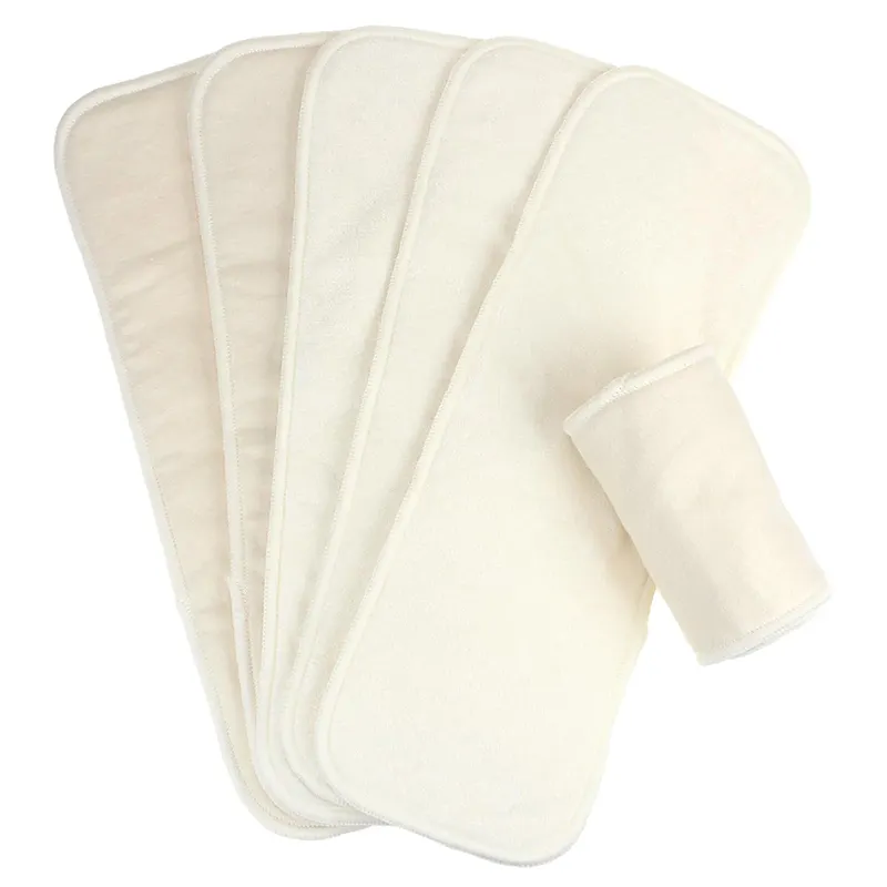 Insertos de pañales de tela de bambú ecológicos 4 capas Material de bambú lavable reutilizable Inserto de pañal de tela de bebé
