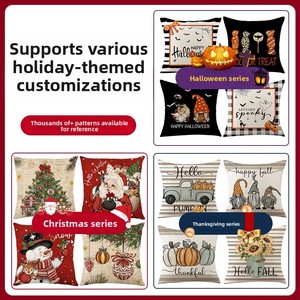 Sarung bantal Sofa samping tempat tidur rumah poliester Logo kustom desain peta pribadi pola geometris grosir lintas batas - Product Image 3