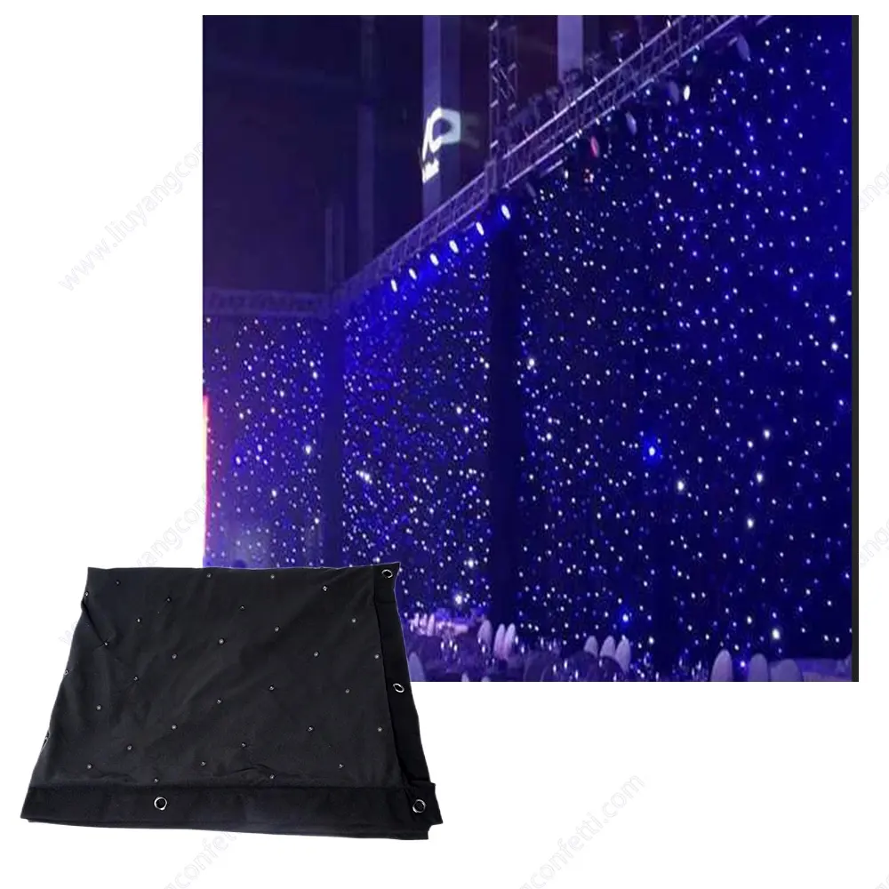 Blau Weiß Rgb Home Party Decke Hintergrund Stoff Licht Led Stern Vorhang für Hochzeit Bühne Konzert Disco DJ Ktv Dekoration