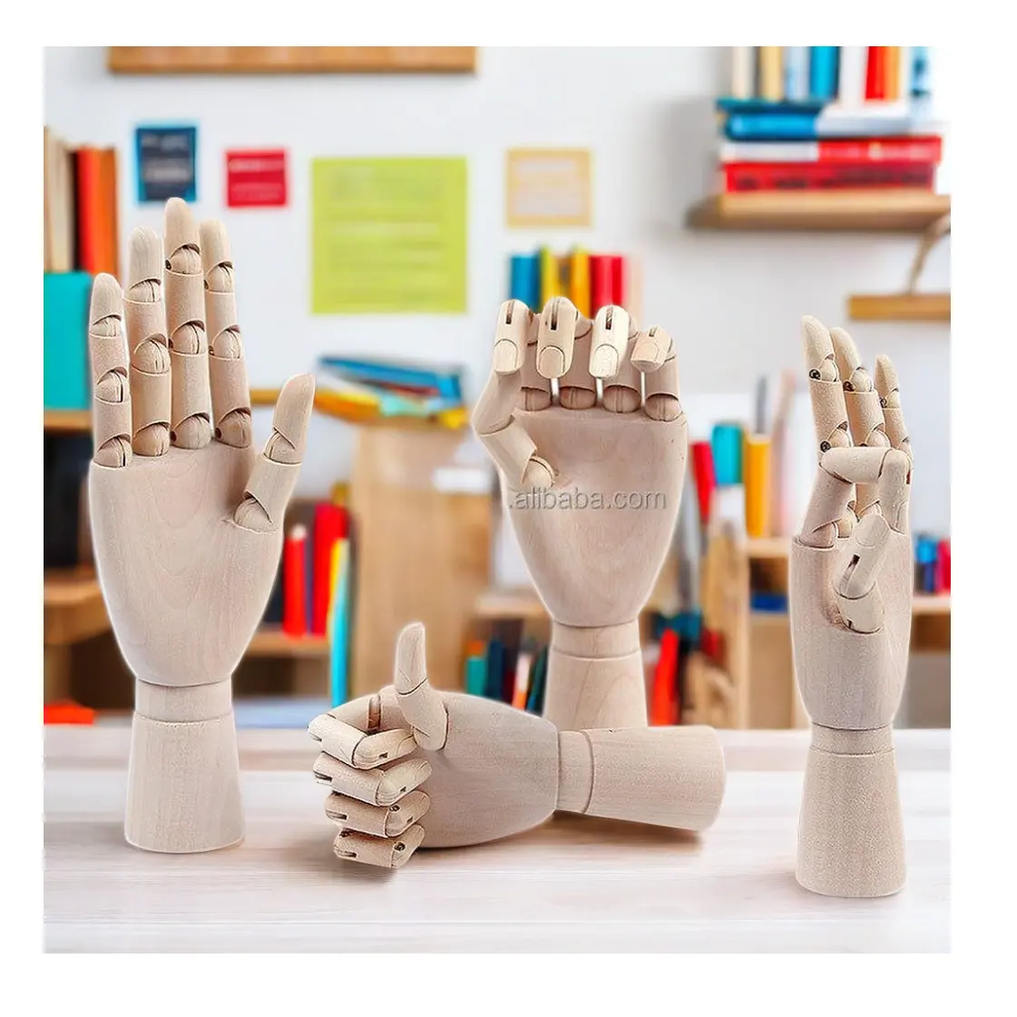 7-12 Inch Flexibele Vingers Kunstenaar Tekening Houten Pop Model Hand Mannequin Wetenschappelijk Technisch Speelgoed Voor Weergave