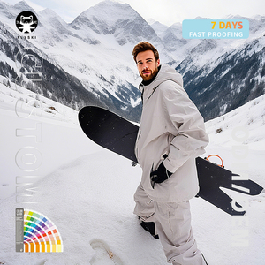 FLYSKI jaket Ski pria OEM jaket Ski tahan air kustom pakaian salju papan salju untuk pria jaket Snowboard longgar tahan air - Product Image 2