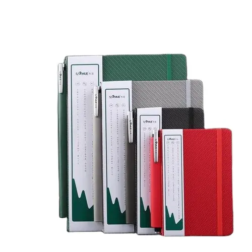 Maatwerk B6 Fiber Carbon Thermo Pu Hardcover Notepad Journal Notebook Met Elastische Band En Pen Houder