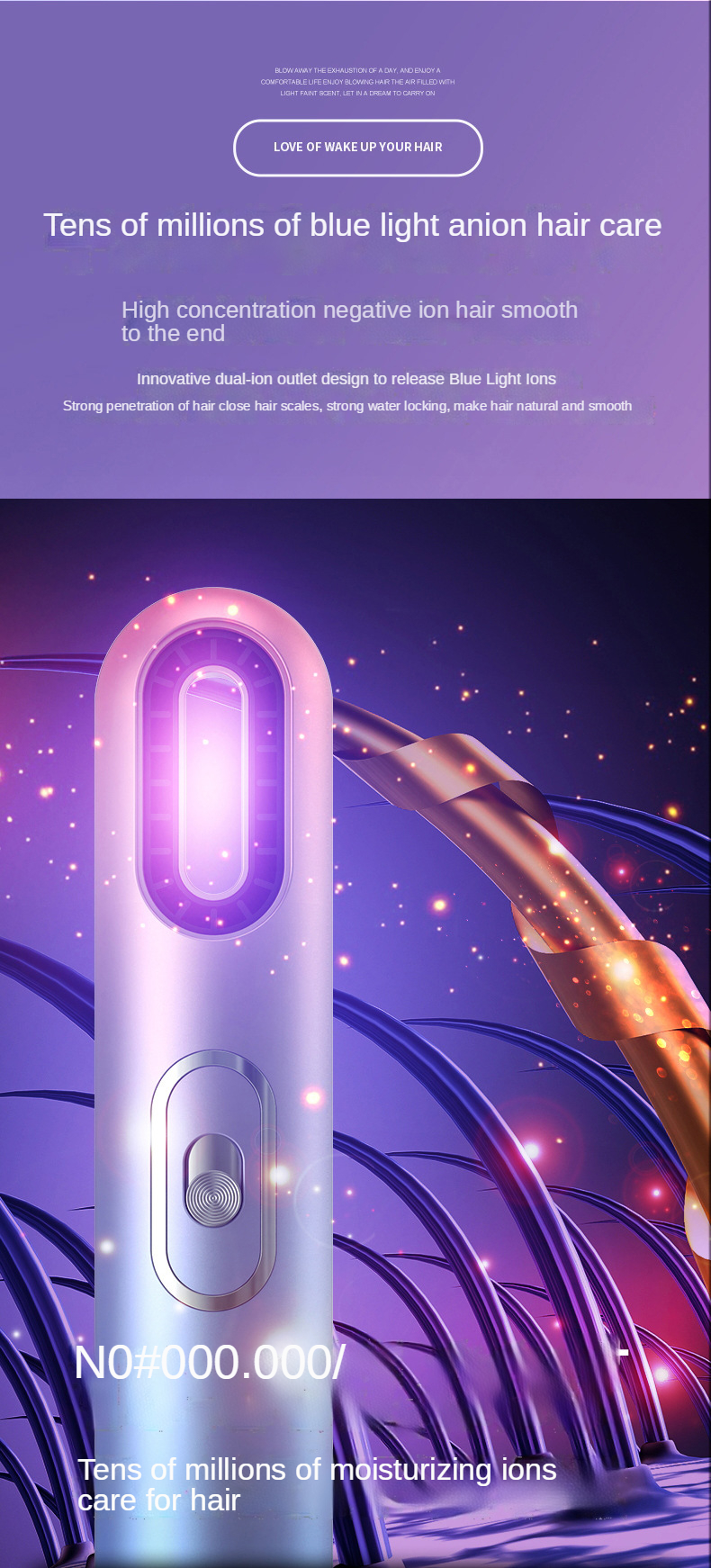 2021 Hot Selling Leafless Professional Bid Wind Quick Low Noise Dry Private Diffuser Ion Hair Processor Dryer for home salon