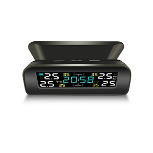Universal TPMS inalámbrico de control de presión de sistema de energía Solar reloj LCD Display 4 Sensor externo de los sensores de presión - Product Image 1