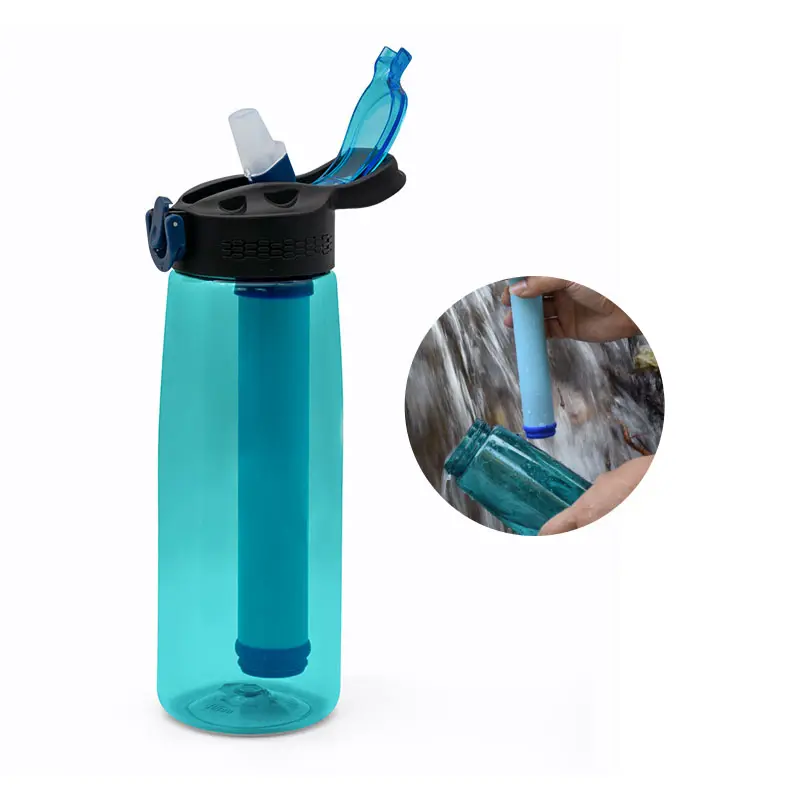 Preiswerte Wasserfilterflasche tragbar beliebtes Angebot Großhandelspreis-Wasserflasche mit Filter