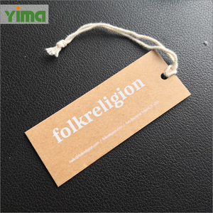 <strong>Custom</strong> Clothing hang <strong>Tag</strong> With <strong>String</strong> Embossed LOGO Gold Foil UV <strong>Printing</strong> Cardboard Paper hang <strong>Tag</strong> for Garment