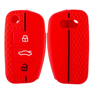 Audi A6 için araba anahtarı kapağı çantası silikon anahtar kılıfı 3 düğme anahtar kapağı - Product Image 5
