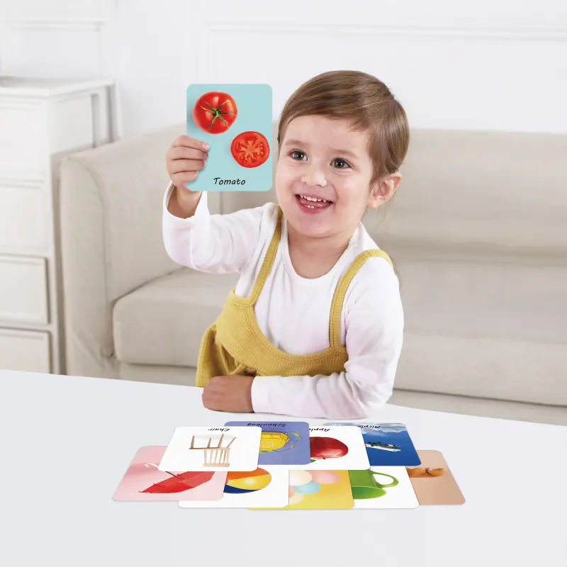 صندوق تعليمي مونتيسوري لعب تعليمية للأطفال كتلة بناء لينة خشبية بطاقة كتاب للطفل 7-8 أشهر