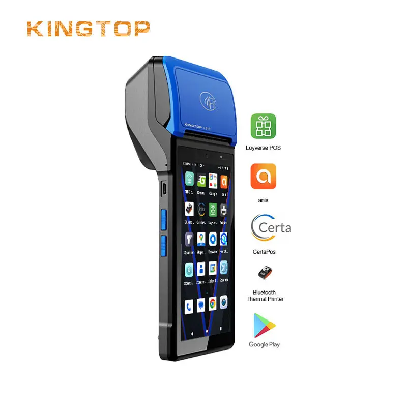 킹탑으로 KT-V510 4G POS 및 프린터로 코만디어 모바일 비즈니스