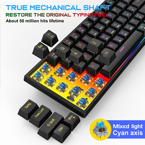 Teclado mecánico inalámbrico OEM RGB PC 60% con estilo LCD QWERTY para iluminación de teclado de escritorio - Product Image 4