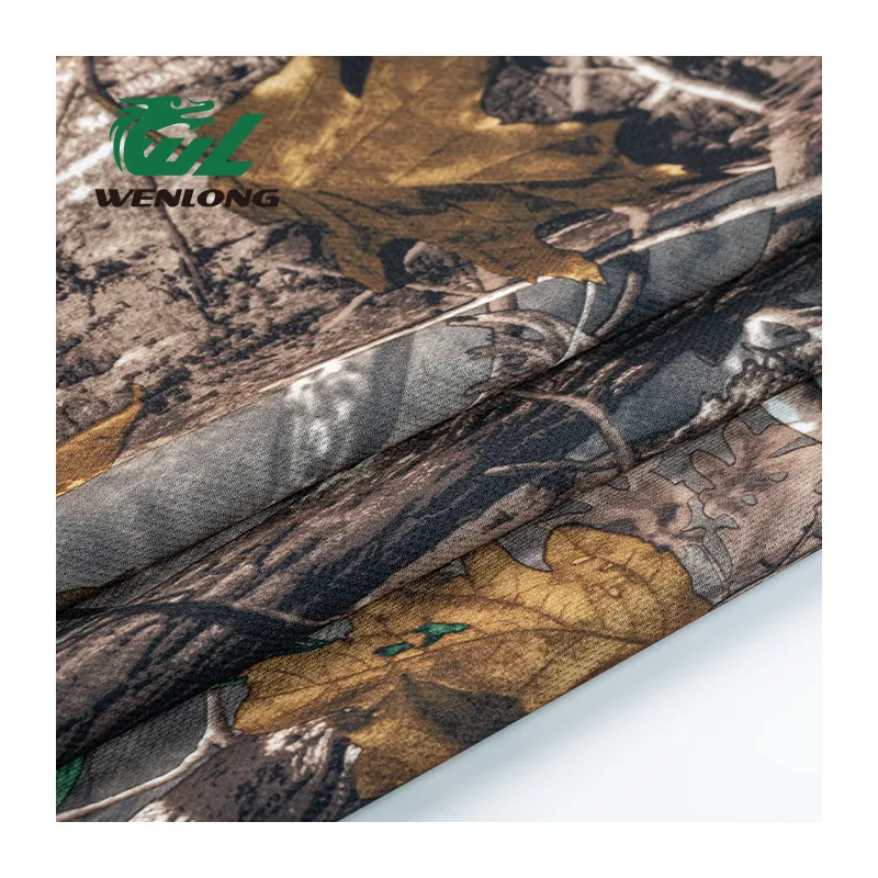 Camouflage Casual Knitting Fabric Realtree 100%Poly Bird Eye Bonding Fleece For Outdoor Jackets