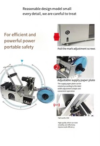 Manuelle runde Weinflaschen-Etikett ier maschine mit Aufkleber klebe etiketten und Datums code - Product Image 6