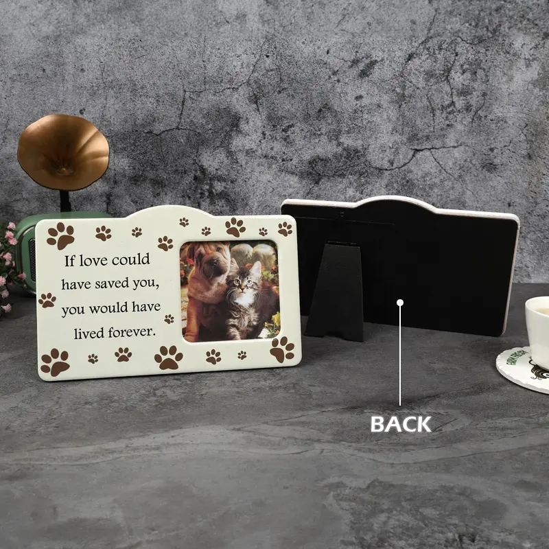Pet severler anıt resim çerçevesi için köpek kedi pençe baskı fotoğraf çerçevesi